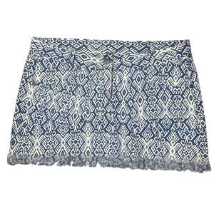 Letarte Blue Raw Hem Skirt